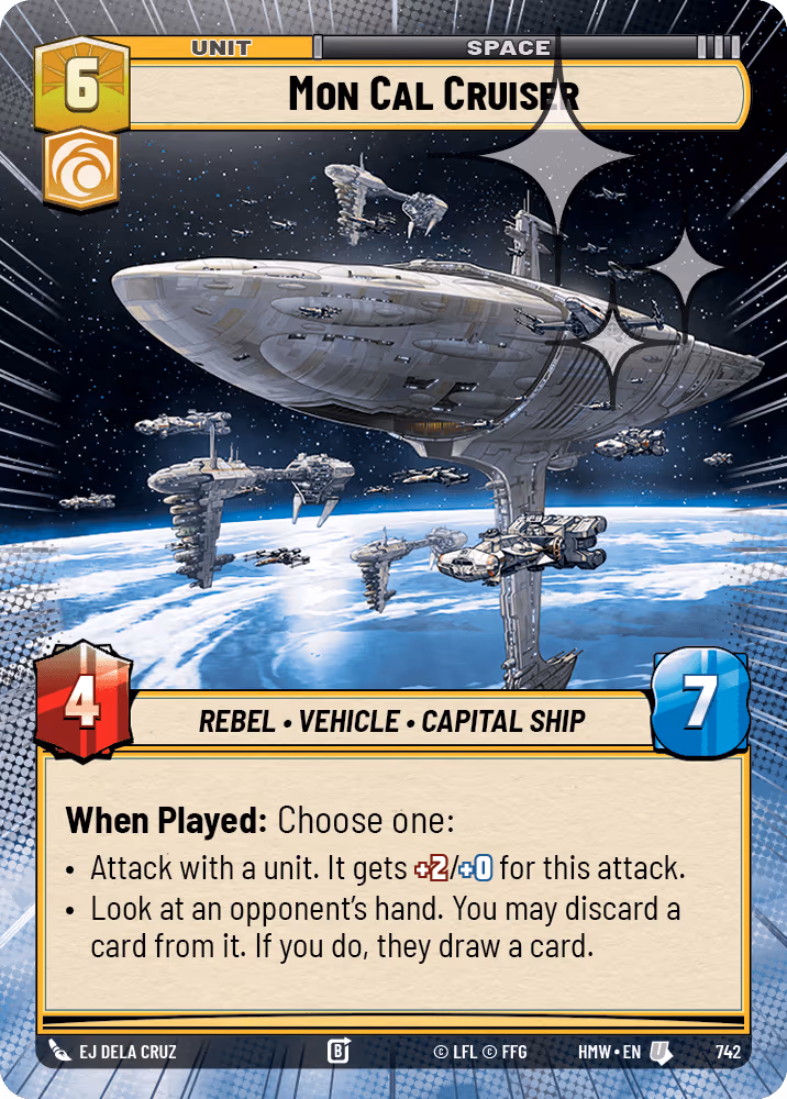 Mon Cal Cruiser HMW-742 Hyperspace Foil Star Wars Unlimited card