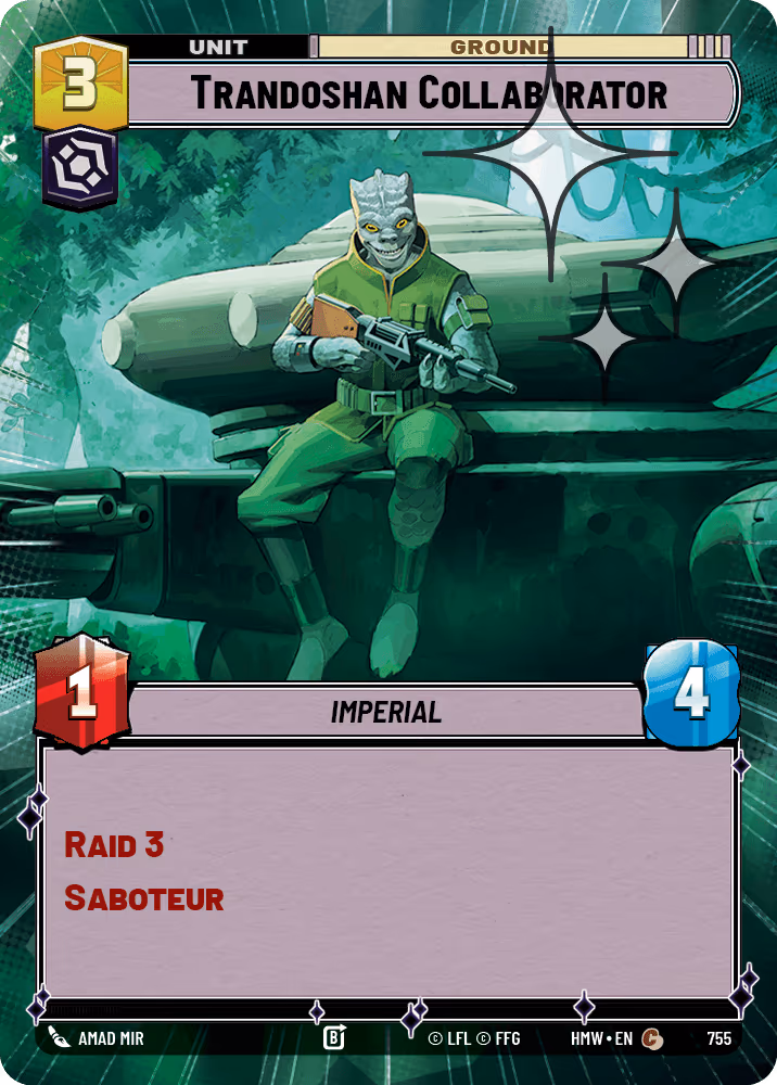 Trandoshan Collaborator HMW-755 Hyperspace Foil Star Wars Unlimited card