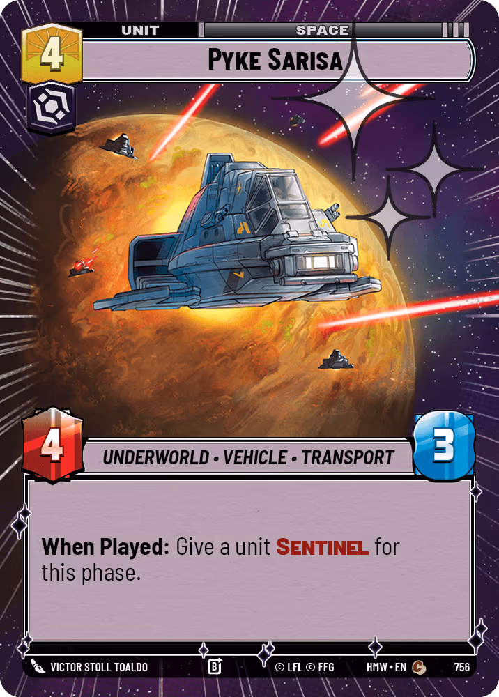 Pyke Sarisa HMW-756 Hyperspace Foil Star Wars Unlimited card