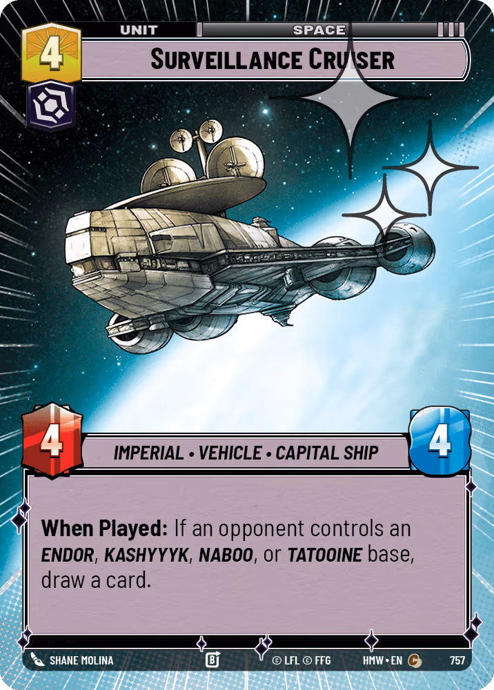 Surveillance Cruiser HMW-757 Hyperspace Foil Star Wars Unlimited card