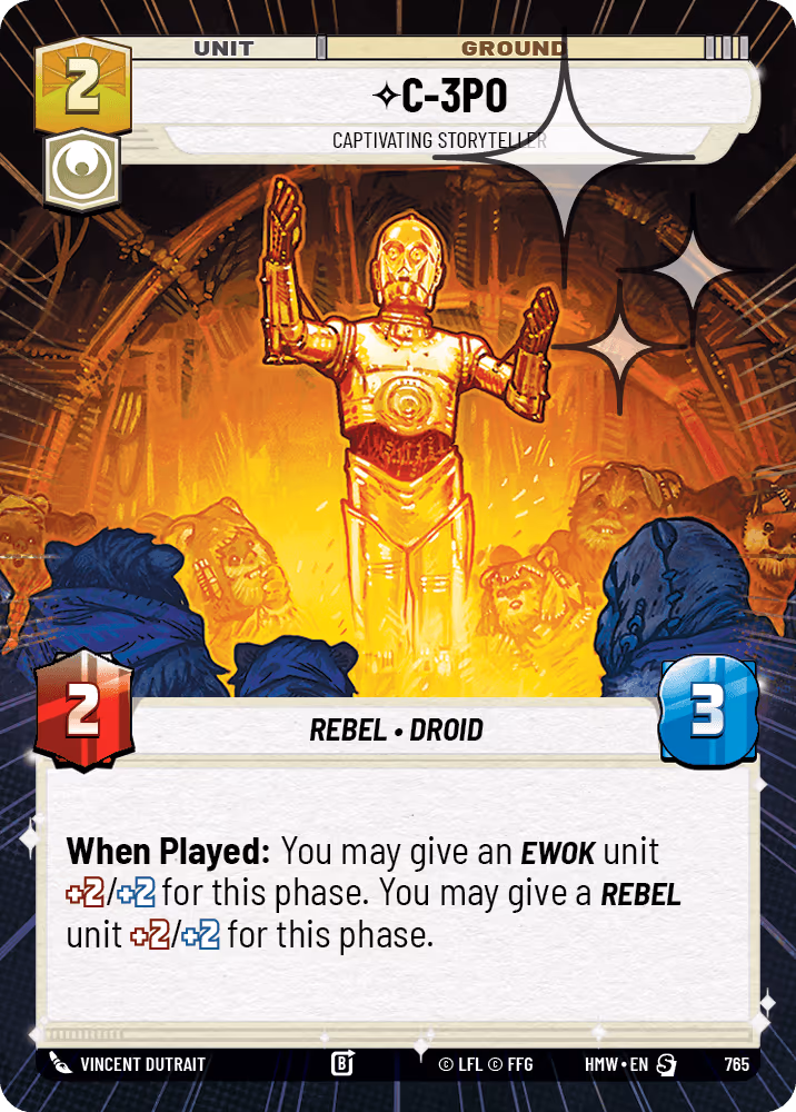 C-3P0 - Captivating Storyteller HMW-765 Hyperspace Foil Star Wars Unlimited card
