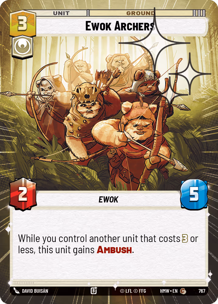 Ewok Archers HMW-767 Hyperspace Foil Star Wars Unlimited card