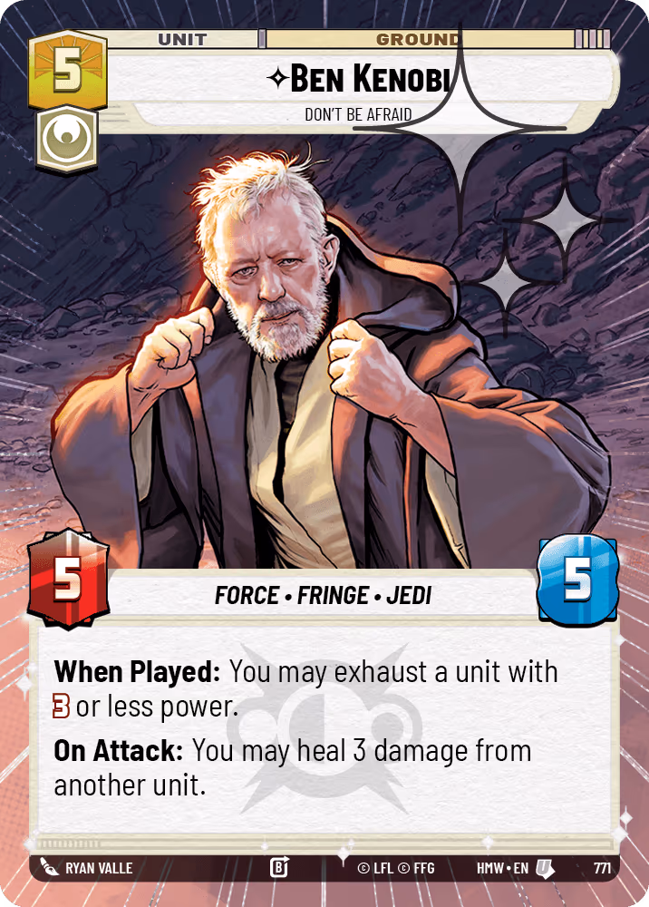 Ben Kenobi - Don't Be Afraid HMW-771 Hyperspace Foil Star Wars Unlimited card