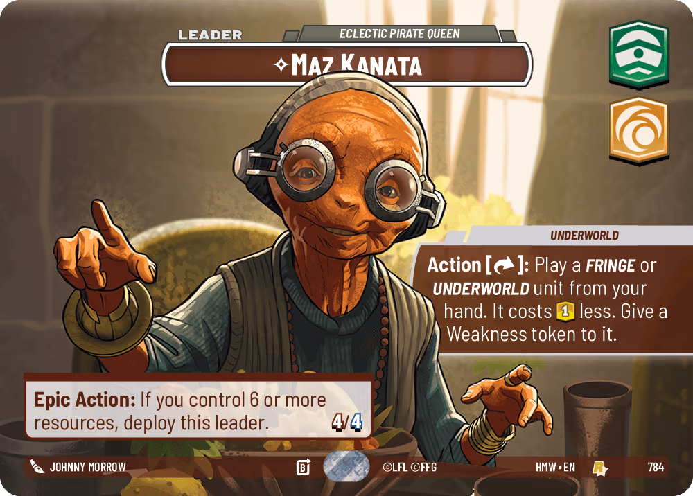 Maz Kanata - Eclectic Pirate Queen HMW-784 Showcase Star Wars Unlimited card
