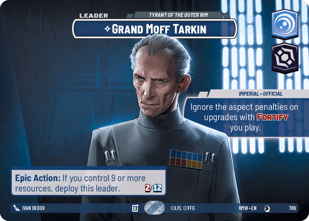 Grand Moff Tarkin // The Death Star - Tyrant of the Outer Rim // Icon of Tyranny HMW-786 Showcase Star Wars Unlimited card