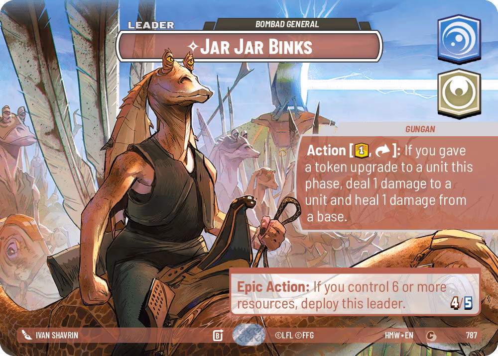 Jar Jar Binks - Bombad General HMW-787 Showcase Star Wars Unlimited card