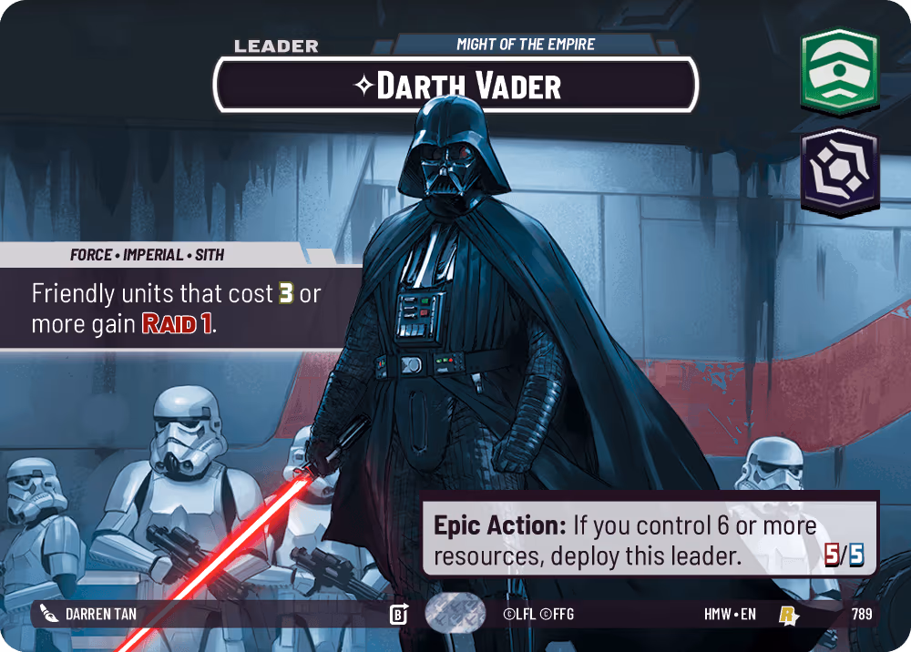 Darth Vader - Might of the Empire HMW-789 Showcase Star Wars Unlimited card
