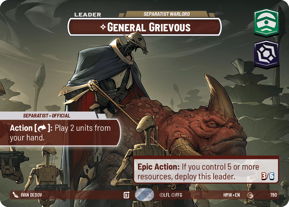 General Grievous - Separatist Warlord HMW-790 Showcase Star Wars Unlimited card