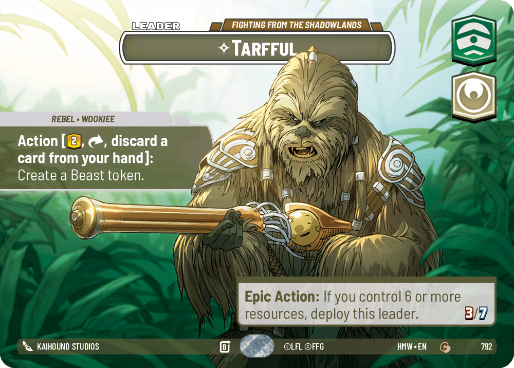 Tarfful - Fighting From the Shadowlands HMW-792 Showcase Star Wars Unlimited card