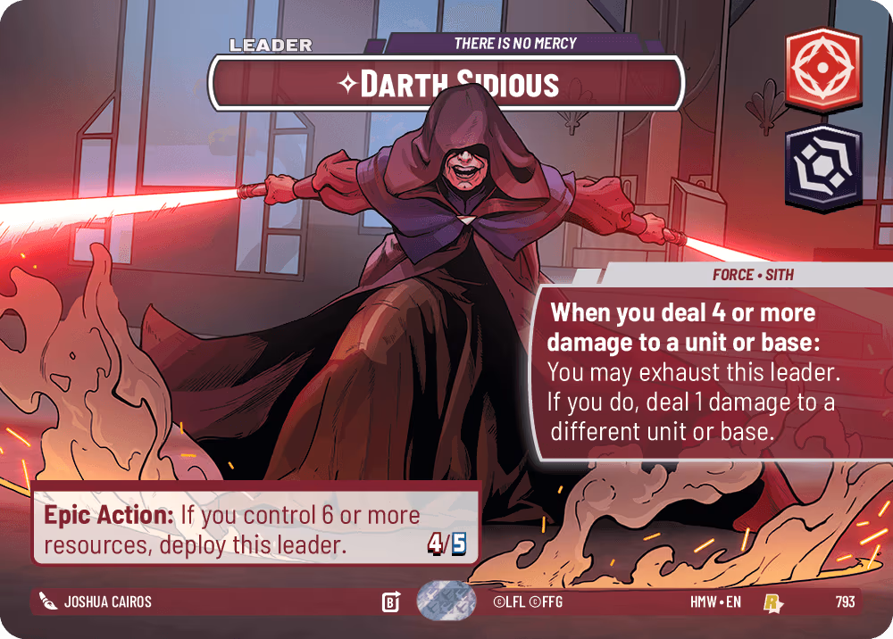 Darth Sidious - There is no Mercy HMW-793 Showcase Star Wars Unlimited card
