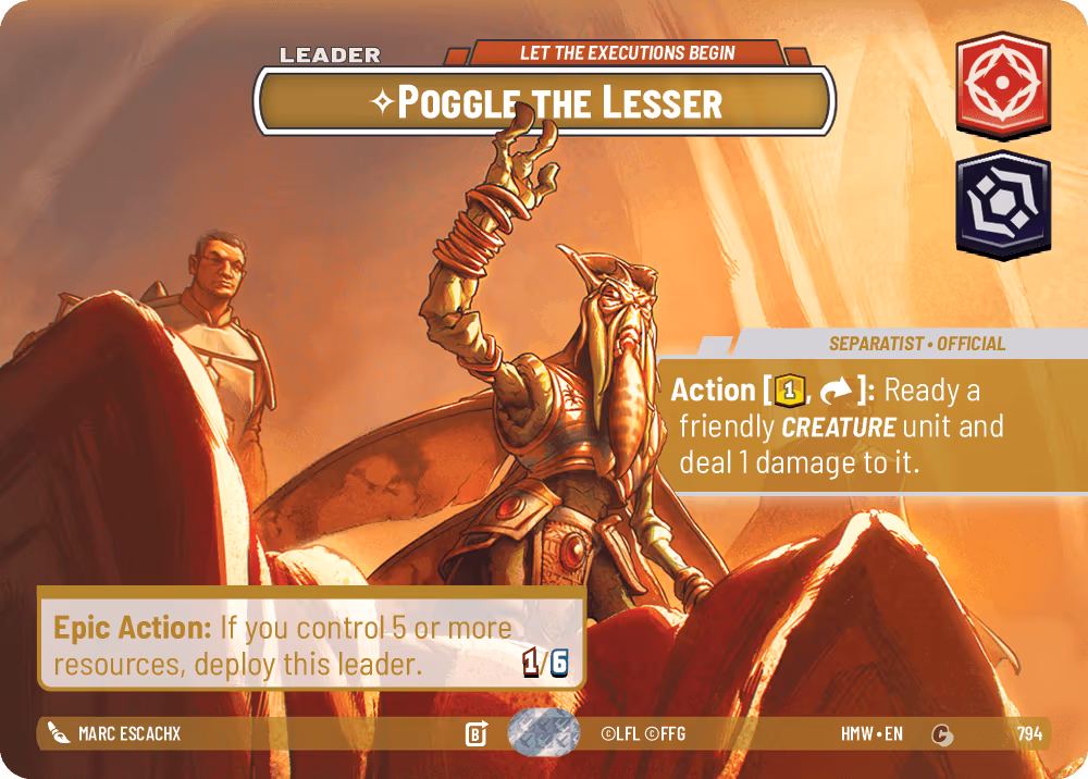 Poggle the Lesser - Let the Executions Begin HMW-794 Showcase Star Wars Unlimited card