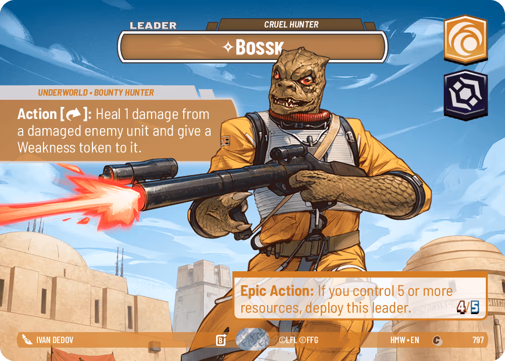 Bossk - Cruel Hunter HMW-797 Showcase Star Wars Unlimited card