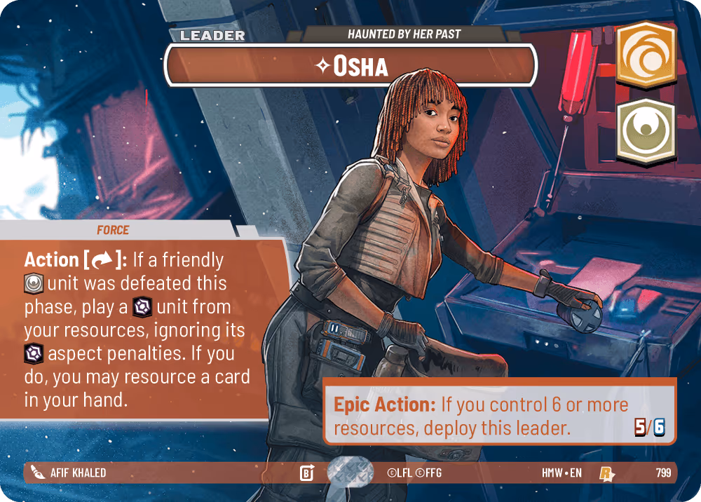 Osha - Haunted by Her Past HMW-799 Showcase Star Wars Unlimited card