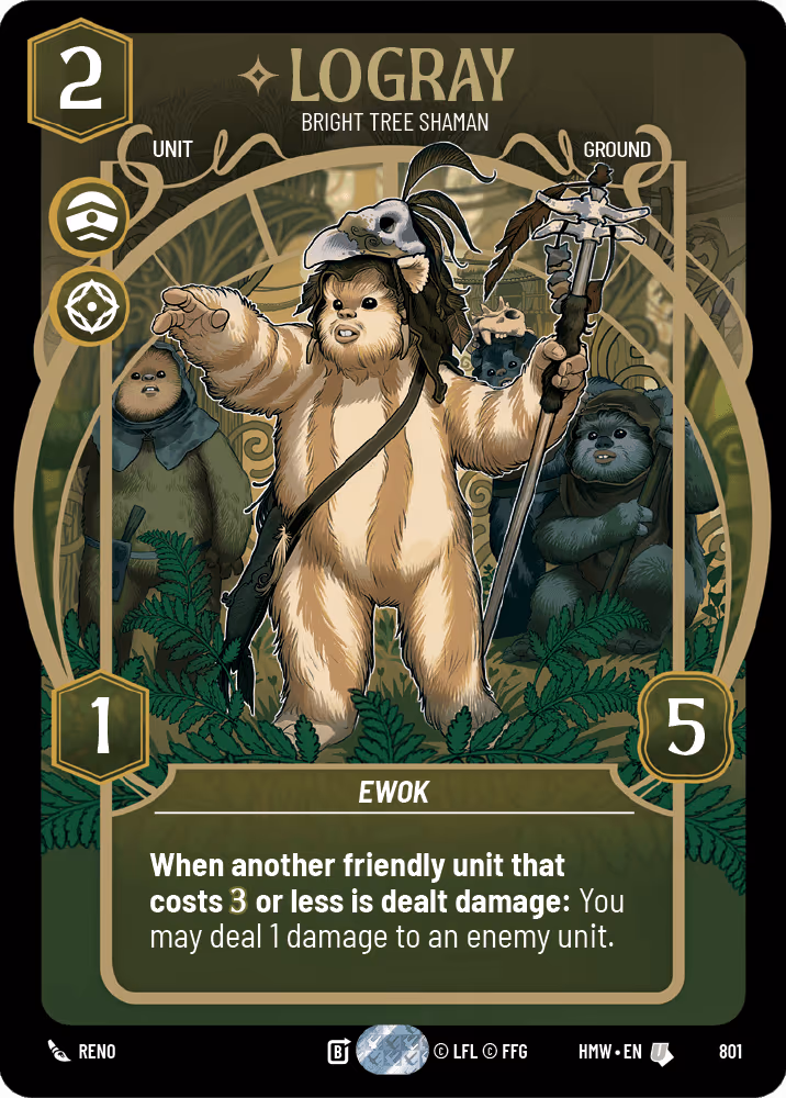 Logray - Bright Tree Shaman HMW-801 Prestige Star Wars Unlimited card