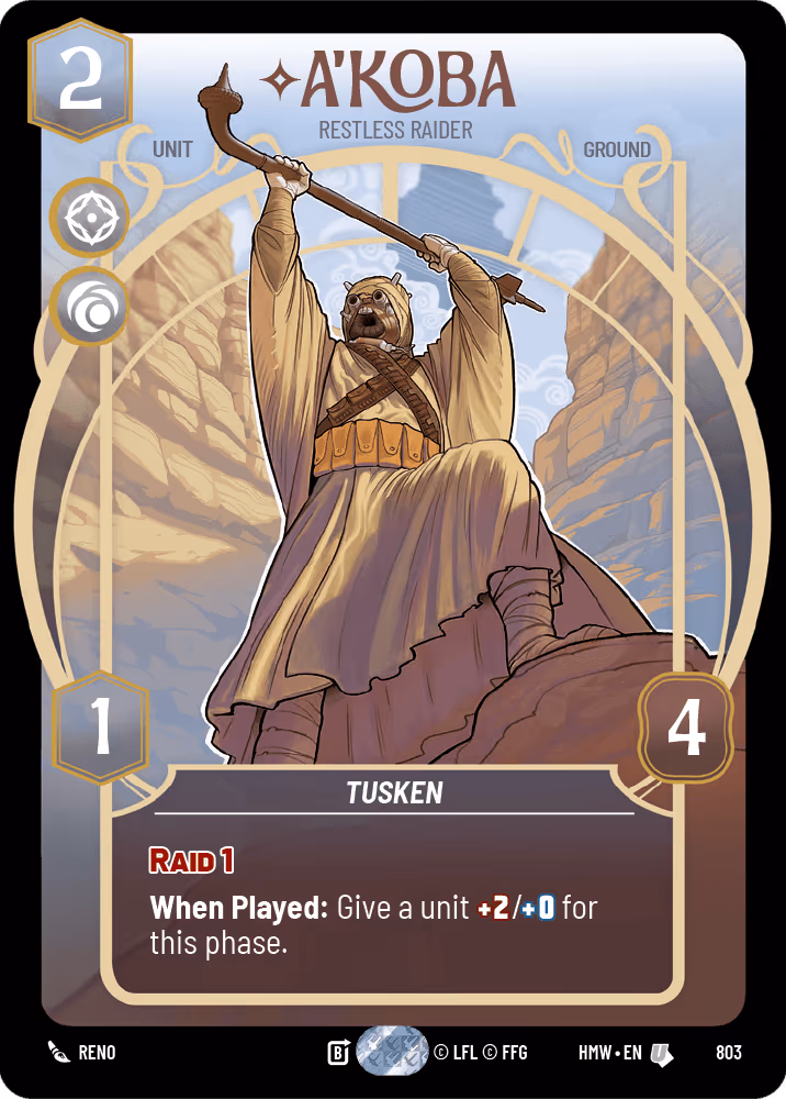 A'Koba - Restless Raider HMW-803 Prestige Star Wars Unlimited card