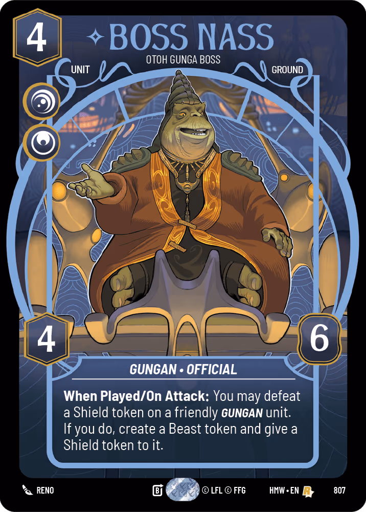 Boss Nass - Otoh Gunga Boss HMW-807 Prestige Star Wars Unlimited card