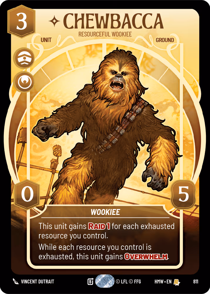 Chewbacca - Resourceful Wookiee HMW-811 Prestige Star Wars Unlimited card