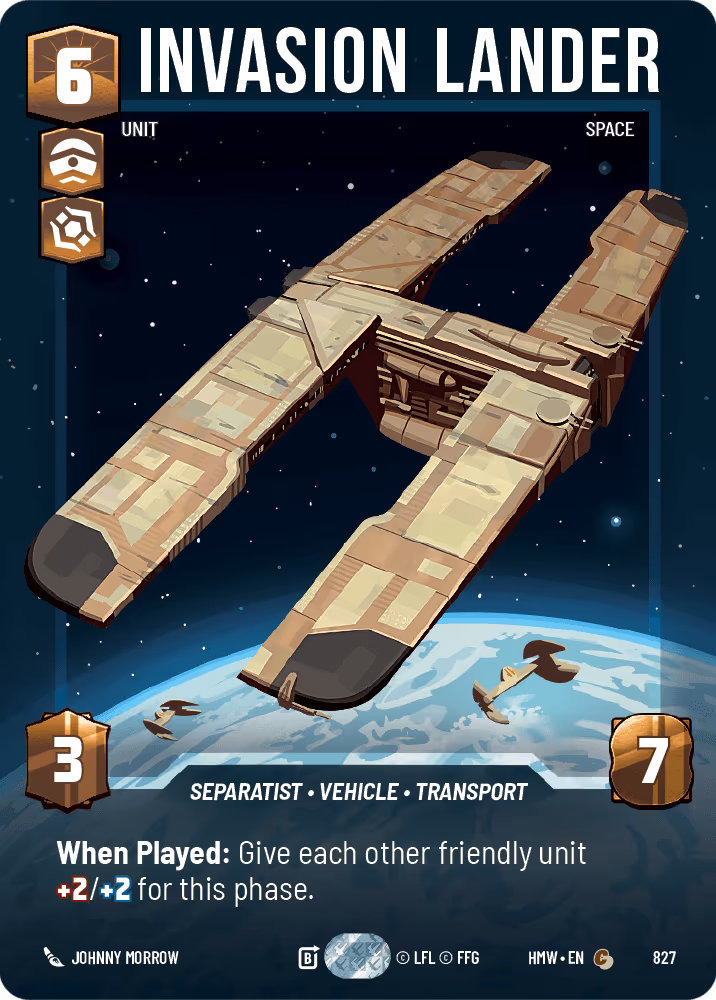 Invasion Lander HMW-827 Prestige Star Wars Unlimited card