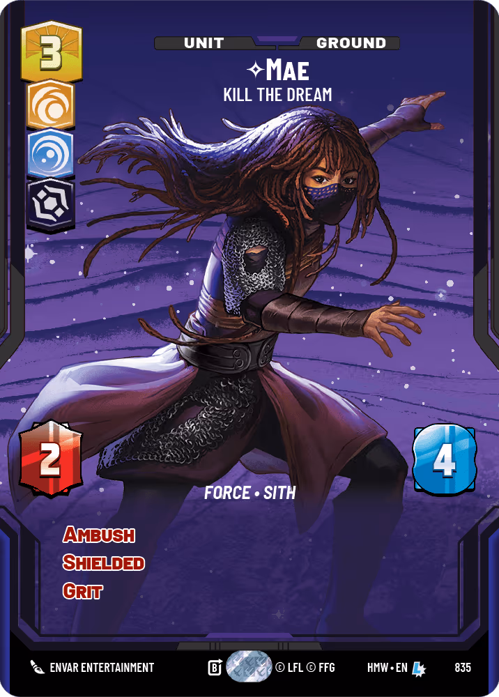 Mae - Kill the Dream HMW-835 Prestige Star Wars Unlimited card