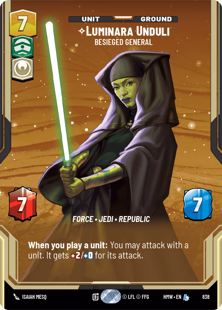 Luminara Unduli - Besieged General HMW-838 Prestige Star Wars Unlimited card