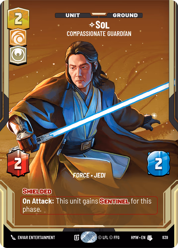 Sol - Compassionate Guardian HMW-839 Prestige Star Wars Unlimited card