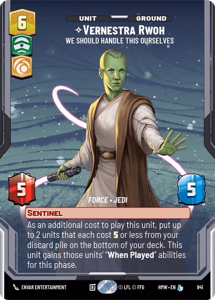 Vernestra Rwoh - We Should Handle This Ourselves HMW-841 Prestige Star Wars Unlimited card