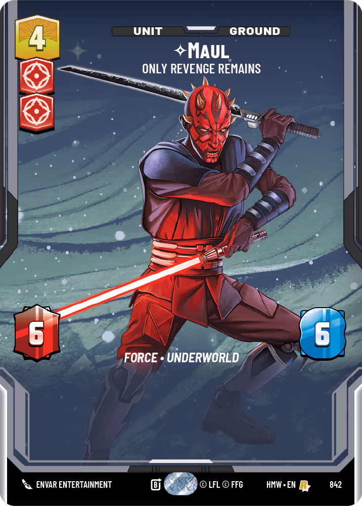 Maul - Only Revenge Remains HMW-842 Prestige Star Wars Unlimited card