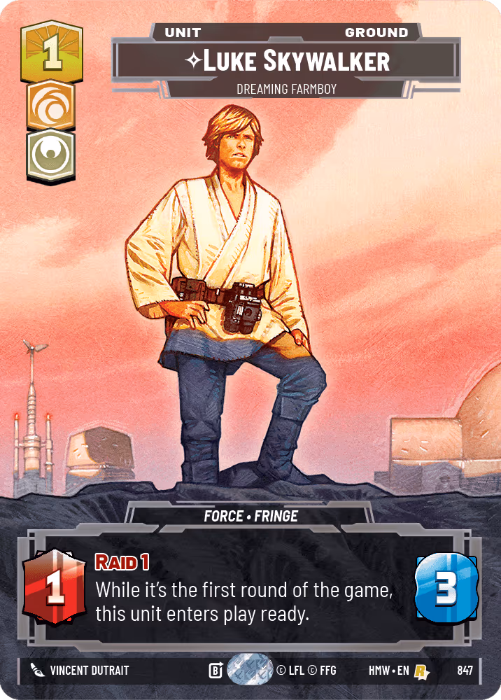 Luke Skywalker - Dreaming Farmboy HMW-847 Prestige Star Wars Unlimited card