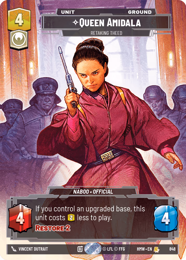 Queen Amidala - Retaking Theed HMW-848 Prestige Star Wars Unlimited card