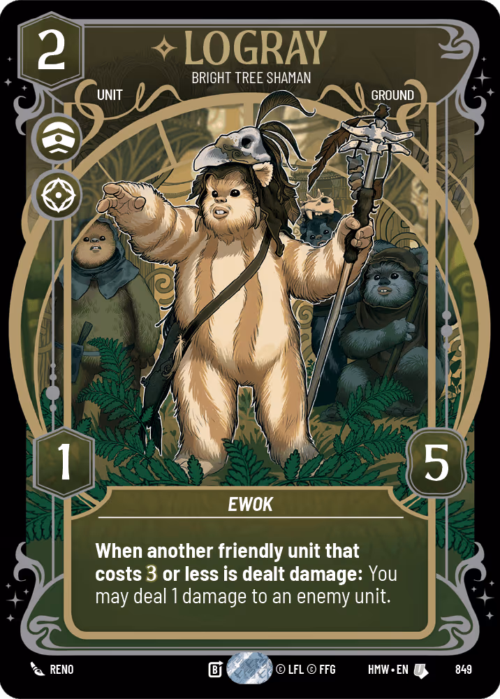 Logray - Bright Tree Shaman HMW-849 Prestige Foil Star Wars Unlimited card