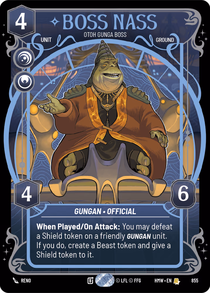 Boss Nass - Otoh Gunga Boss HMW-855 Prestige Foil Star Wars Unlimited card