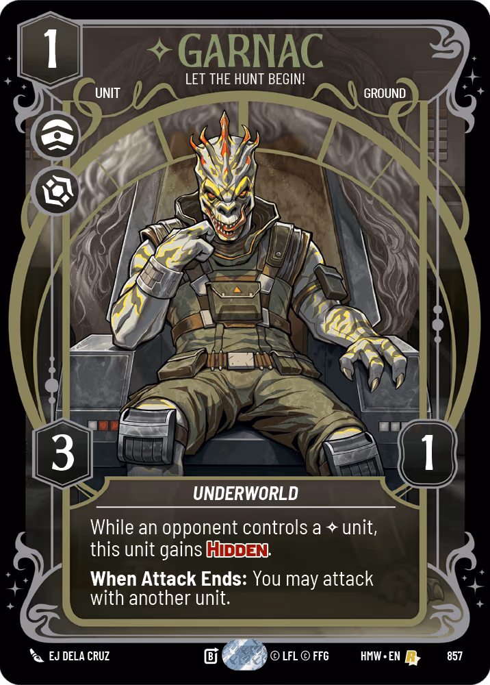 Garnac - Let the Hunt Begin! HMW-857 Prestige Foil Star Wars Unlimited card