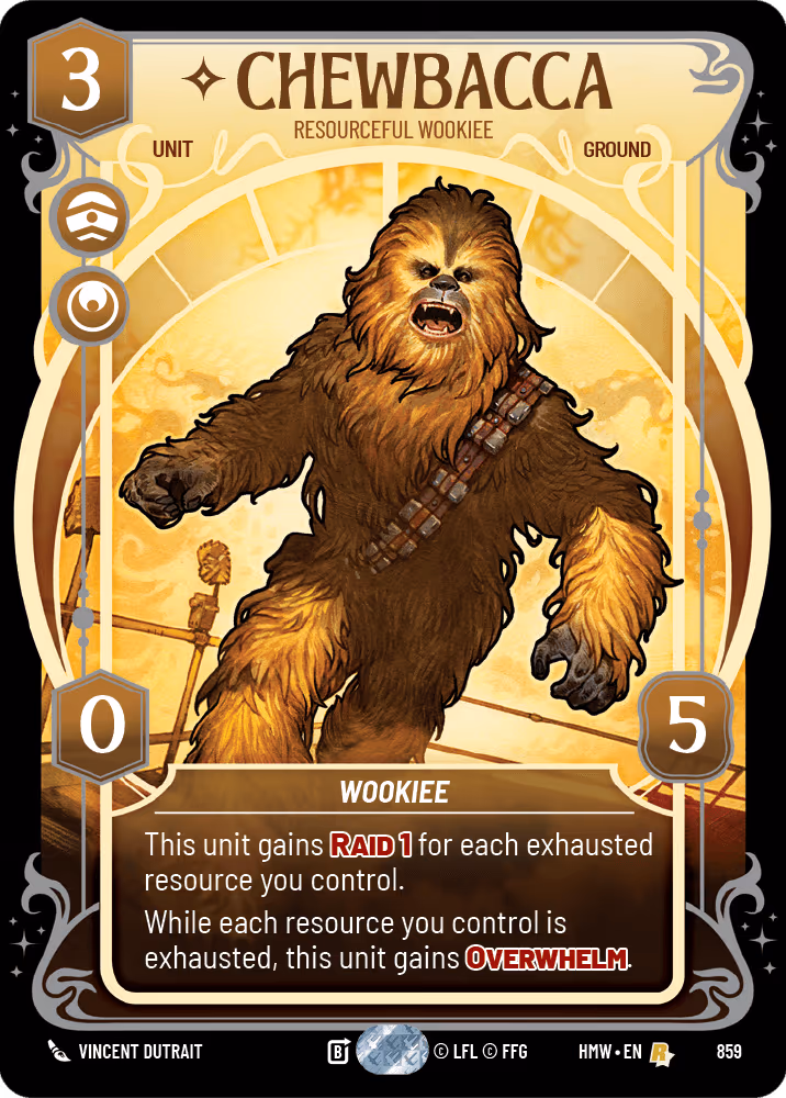 Chewbacca - Resourceful Wookiee HMW-859 Prestige Foil Star Wars Unlimited card