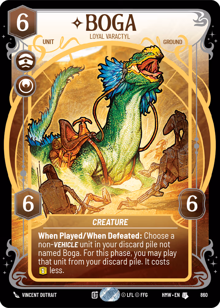 Boga - Loyal Varactyl HMW-860 Prestige Foil Star Wars Unlimited card