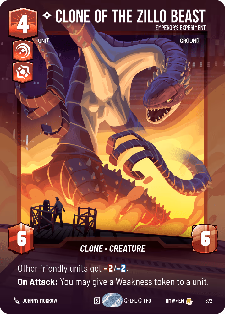 Clone of the Zillo Beast - Emperor's Experiment HMW-872 Prestige Foil Star Wars Unlimited card