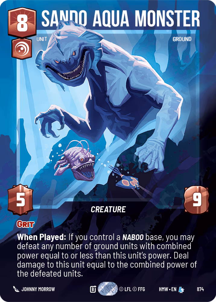 Sando Aqua Monster HMW-874 Prestige Foil Star Wars Unlimited card