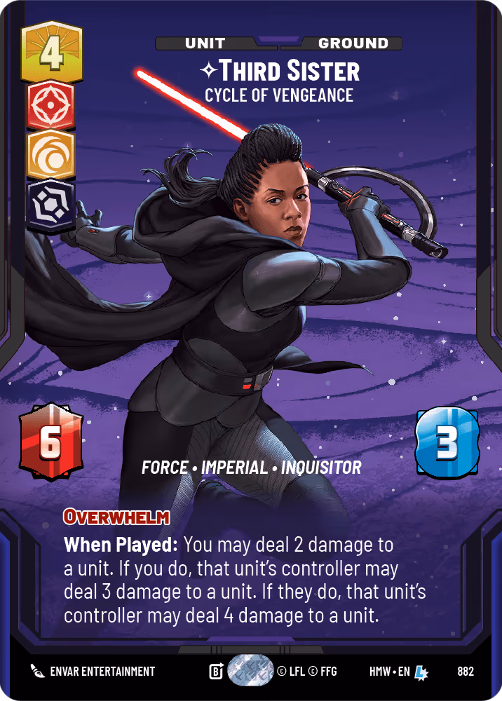 Third Sister - Cycle of Vengeance HMW-882 Prestige Foil Star Wars Unlimited card