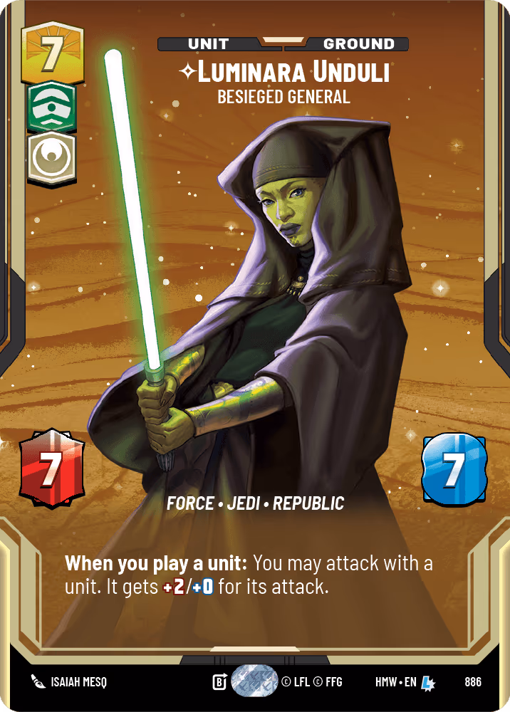 Luminara Unduli - Besieged General HMW-886 Prestige Foil Star Wars Unlimited card