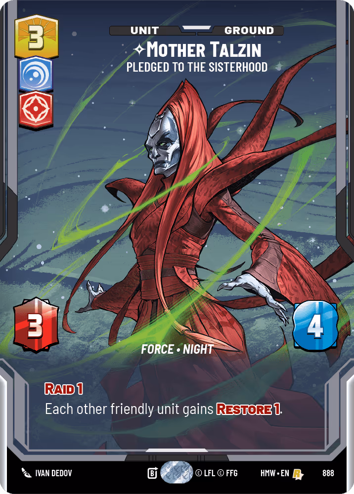 Mother Talzin - Pledged to the Sisterhood HMW-888 Prestige Foil Star Wars Unlimited card