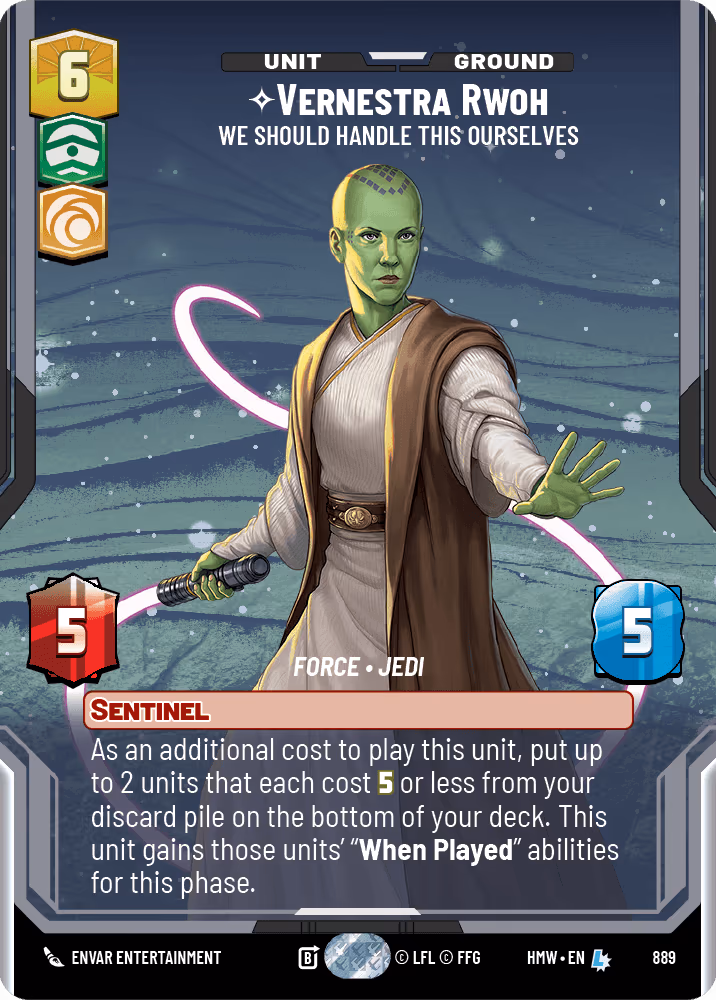 Vernestra Rwoh - We Should Handle This Ourselves HMW-889 Prestige Foil Star Wars Unlimited card