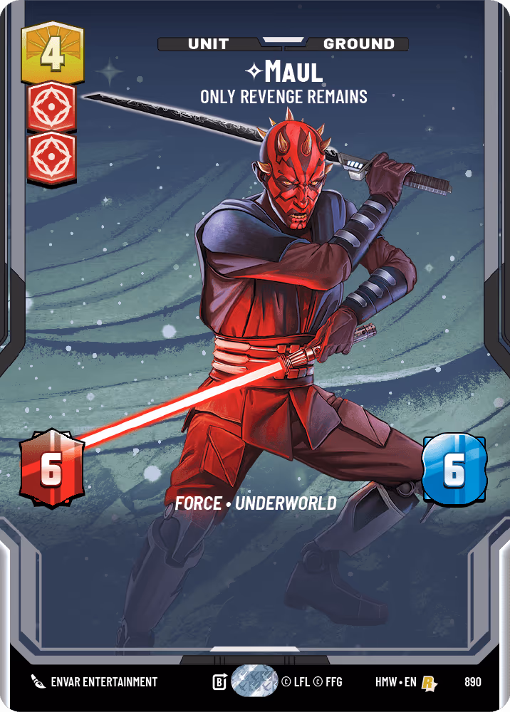 Maul - Only Revenge Remains HMW-890 Prestige Foil Star Wars Unlimited card