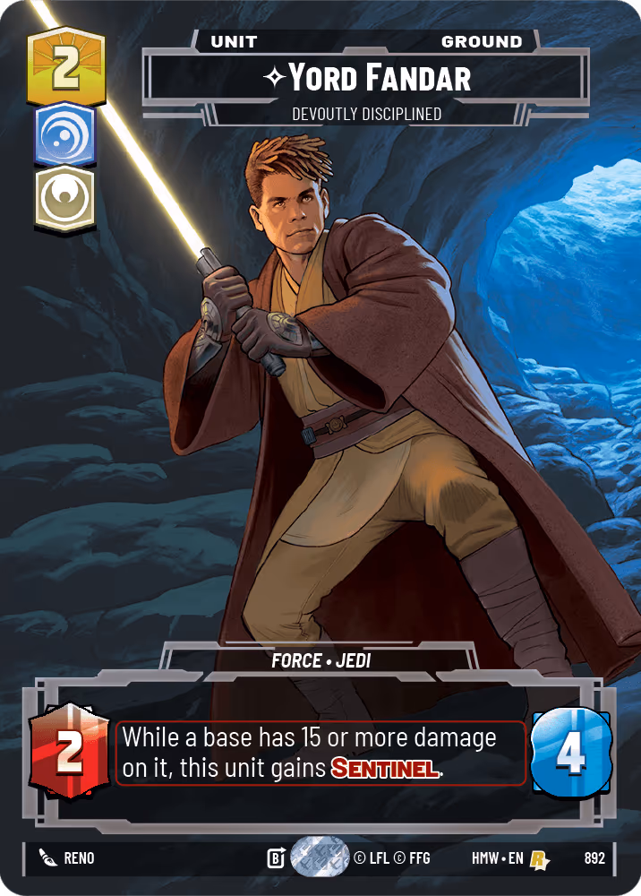 Yord Fandar - Devoutly Disciplined HMW-892 Prestige Foil Star Wars Unlimited card