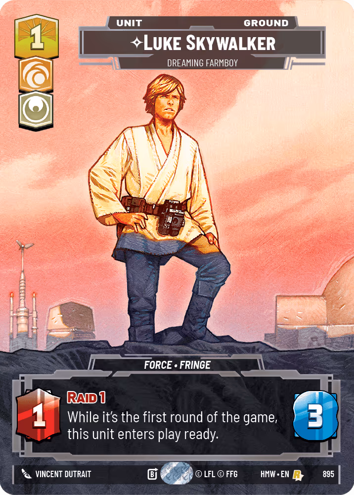 Luke Skywalker - Dreaming Farmboy HMW-895 Prestige Foil Star Wars Unlimited card