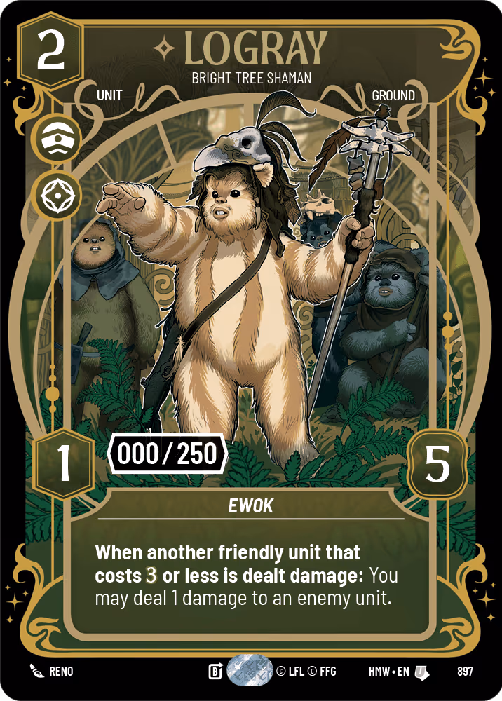 Logray - Bright Tree Shaman HMW-897 Serialized Star Wars Unlimited card