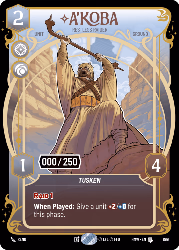 A'Koba - Restless Raider HMW-899 Serialized Star Wars Unlimited card