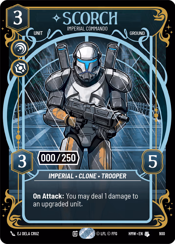 Scorch - Imperial Commando HMW-900 Serialized Star Wars Unlimited card
