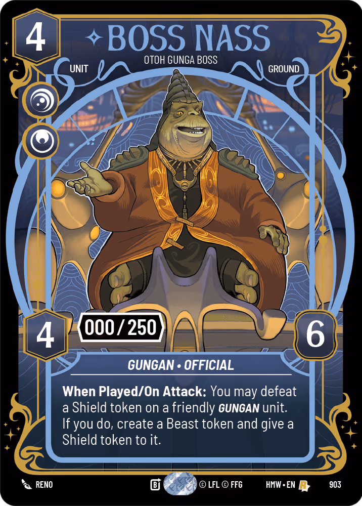 Boss Nass - Otoh Gunga Boss HMW-903 Serialized Star Wars Unlimited card