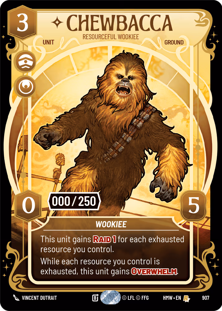 Chewbacca - Resourceful Wookiee HMW-907 Serialized Star Wars Unlimited card