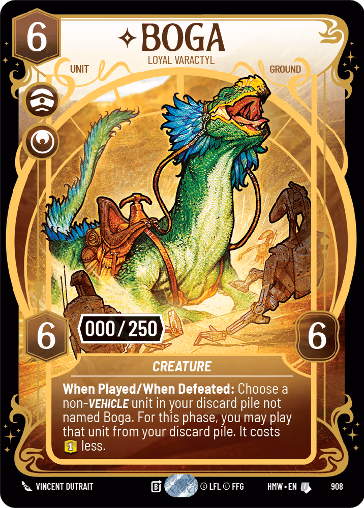 Boga - Loyal Varactyl HMW-908 Serialized Star Wars Unlimited card