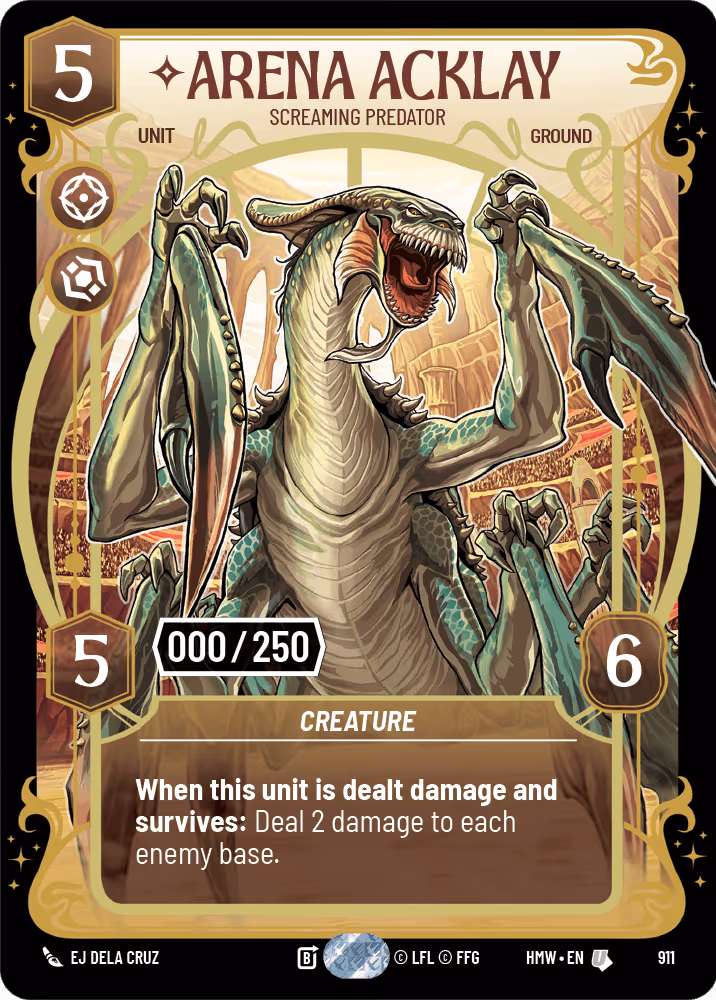 Arena Acklay - Screaming Predator HMW-911 Serialized Star Wars Unlimited card